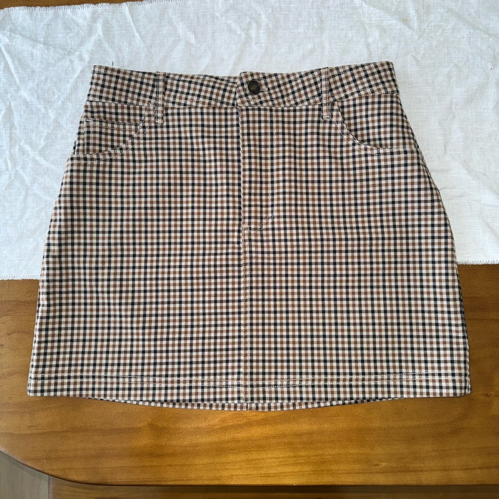 Forever 21 Checkered Brown Mini Skirt